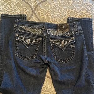Embellished Miss Me Dark Blue Skinny Jeans
